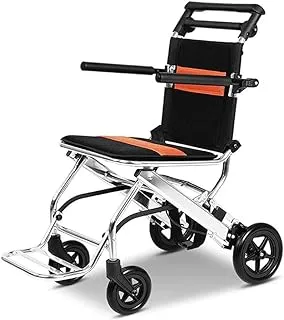 COOLBABY Portable Folding Wheelchair, Travel Wheelchair with handbrake, Ultra-Light Wheelchair for The Elderly and Children (with Bag)