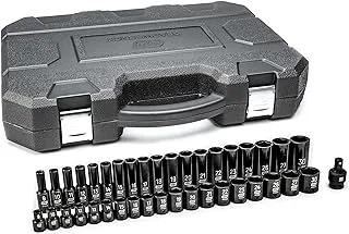 GEARWRENCH 39 Piece 1/2inch Drive 6 Point Impact Socket Set, Standard & Deep, Metric - 84948N