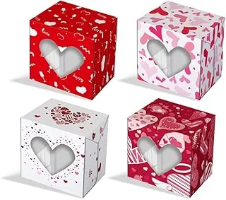 Heart Design Cupcake Paper Boxes for Valentine's Day Bachelorette Wedding Anniversary favors treats