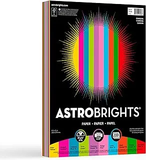 Neenah Astrobrights® Bright Color Paper, Letter Size Paper, 24 Lb, FSC Certified, Assorted Mini Pack, Pack Of 200 Sheets