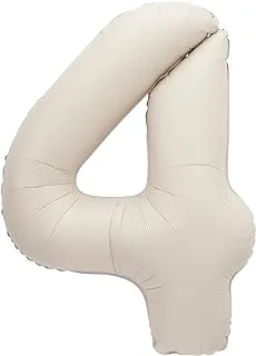 Unique 19654 Giant Foil Number 4 Balloon-86 cm-Matte Nude Colour-1 Count (Pack of 1)