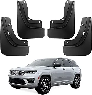 Ecarzo Mud Flaps Compatible with 5th Gen Jeep Grand Cherokee Accessories 2022 2023 2024 All Weather Mud Splash Guards No Drilling Required Mudflap Front & Rear 4pc Set (Non L)