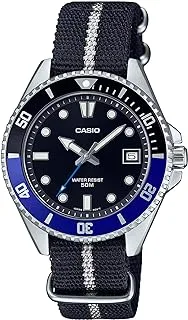 Casio Men's Dive Watch - MDV-10C-1A2VDF Black Dial, Blue Band