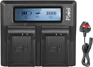 DMK Power LP E10 DC-01 LCD Dual Digital Battery Charger Compatible with EOS Rebel T3 T5 T6 T7 K X50 K X70 EOS 1100D EOS 1200D EOS 1300D EOS 2000D Digital Cameras