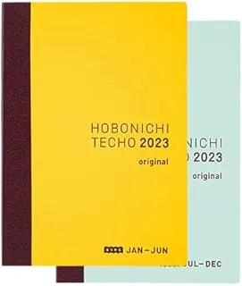 كتاب Hobonichi Techo الأصلي [اليابانية/A6/يناير 2023 البداية/بداية الاثنين/6 أشهر × كتابين]