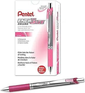 قلم رصاص ميكانيكي من Pentel EnerGize (0.7 مم) لمسات وردية، صندوق من 12 قطعة (PL77P)