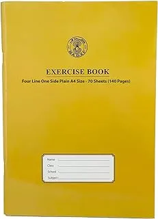 Sadaf Four Line One Side Plain Exercise Book, A4 Size, Sandal