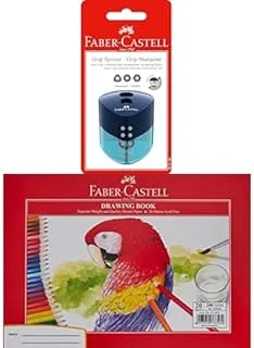 Faber-Castell Sharpener Double Hole Assorted + Drawing Book A4 20 Sheets