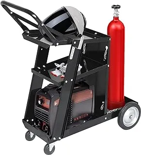 3-Tier Welding Cart MIG TIG ARC Plasma Cutter Welder Welding Cart Universal W/Tank Storage, 200lbs Capacity 1