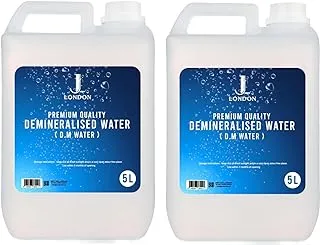 Jan London Demineralized Water: Premium Quality Demineralised Solution for Cosmetics, Irons, Steam Cleaners, Car Batteries, Radiators, Cleaning, and Aquariums - 2x 5 Litres