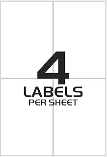 A4 Self Adhesive Multipurpose Labels Writable/Printable, 105 x 148 mm, 4 Labels Per A4 Sheet, High White Labels for Mailing Address,Organizing,Party,Office,Kitchen And Envelopes - 200 Labels/50 Sheets