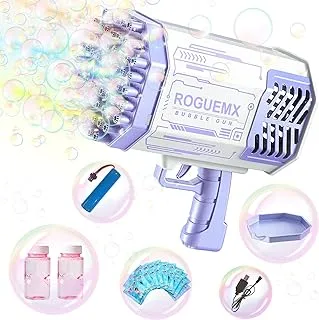 Bubble Machines, Bubble Machine Gun with 69 Bubble Holes and Light Bubble Machine Includes 20 Bubble Liquid, Bubble Blower for Parties, Birthdays, Weddings (Purple)