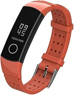 Generic Warable Devices Accessories - For HÓNÓR Band 5 Strap Silicone Wistband For Huáwéi HÓNÓR 4 Strap Milianese Bracelet Replacement Watch Band (Youth-Heat Orange)