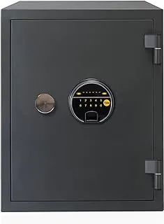 Yale High Security Biometric Fire Safe XLarge, 1 hour fire resistance, LED display panel, 16mm Locking bolts, upto 126 fingerprint storage, Black, suitable for home and office use