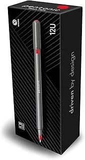 Pentonic Ball Pen Box Pack | Tip Size 1.0 mm | Click Off Mechanism With Sleek Matte Finish Body | Smart Grip For Effortless Writing Experience | Red Ink, Pack Of 12