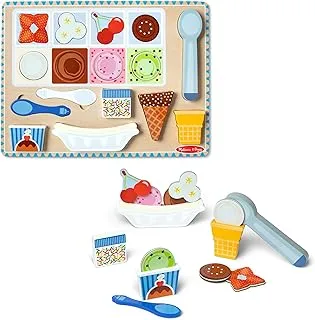 Melissa & Doug Wooden Magnetic Ice Cream Puzzle & Play Set