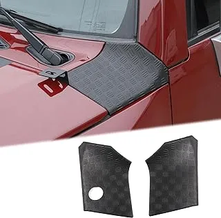 LLKUANG Car Black Cowl Body Armor Outer Cowl Covers Side Corner Guards for Toyota FJ Cruiser 2007-2021,Headlight ABS Hood Side Trim Panel-1 Pair (Hood Side Corner Guard)