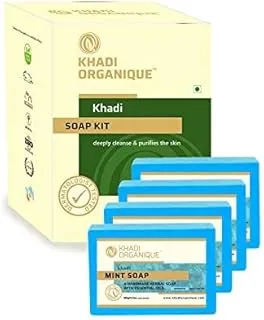 Khadi Organique Handmade Mint Soap Set of 4-500GM