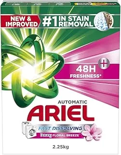 Ariel Fast Dissolving Laundry Detergent Powder with Floral Breeze, 2.25 KG