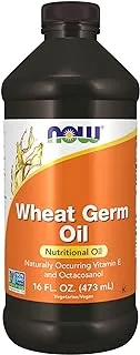 Now Foods Wheat Germ Oil, Nutritional Oil with naturally occuring Vitamin E and Octacosanol 16 Fl Oz. (473 ml)