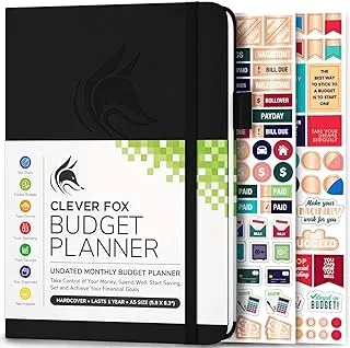 Clever Fox Budget Planner - Expense Tracker Notebook. Monthly Budgeting Journal, Finance Planner & Accounts Book to Take Control of Your Money. Undated - Start Anytime. A5 Size Black Hardcover