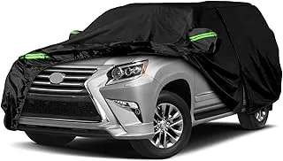 Waterproof Car Cover Replace for 2003-2022 Lexus GX, 6 Layers All Weather Car Covers with Zipper Door & Windproof Bands for Snow Rain Dust Hail Protection- Black