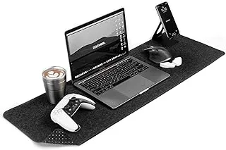 DELTAHUB - Minimalistic Felt Desk Protective Pad, Anti-Fray, Anti-Slip, Easy to Clean, Easy Glide, Long Lasting, Sleek Design, Comfortable, Resistant, Desk Mat, PC, Mac, Laptop - Medium (12x35inch)