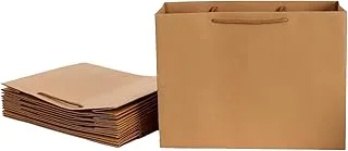 REDDOTGIFT® 10-Pack Shopping Paper Bags Kraft Plain Paper Bags 250gsm thickness paper bags with Rope Handle (Kraft, H27*36 * 13cm)