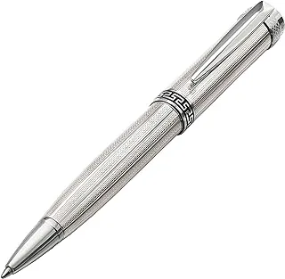 Xezo Incognito 925 Solid Sterling Silver Weighty Twist-Action Ballpoint Pen, Diamond-Cut Engraved (Incognito 925 Sterling Silver B)