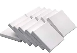 BPA® Mini Canvas Panels Painting Boards 10-Pack, 4 Inch x 4 Inch Size, White