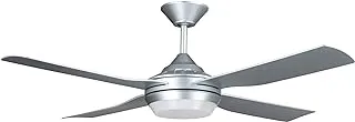 Funfano Brace 5 Blades Light Integrated Ceiling Fan with Remote Control, 132 cm Diameter, Black/Silver