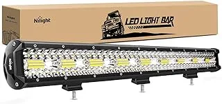 Nilight 18025C-A 26 بوصة 540 واط شريط صف ثلاثي 50000LM بقعة فيضان كومبو شعاع قيادة قارب LED أضواء الطرق الوعرة للشاحنات Jeep UTV ATV، ضمان لمدة عامين، أبيض