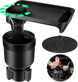 Cup Holder Tray for Car, Drink Holder Expander Compatible with Yeti 20/26/30 oz Hydro Flasks 32/40 oz Nalgenes 30/32/38/48 oz Camelbak 32/40 oz Detachable Tray Table