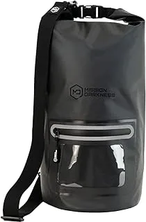 حقيبة Mission Darkness Dry Shield Faraday سعة 15 لتر // حقيبة جافة مقاومة للماء لأمن الأجهزة الإلكترونية ونقلها // حجب الإشارة، ومكافحة التتبع، ودرع EMP، وخصوصية البيانات للهواتف والأجهزة اللوحية وأجهزة الكمبيوتر المحمولة