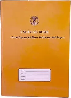 Sadaf 10mm Square 70 Sheets Exercise Book with Left Margin, A4 Size, Sandal