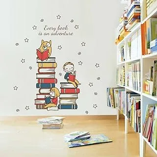 BPA® Every Book is an Adventure Quote' Wall Sticker (PVC Vinyl, 90 cm x 105cm, Multicolour)