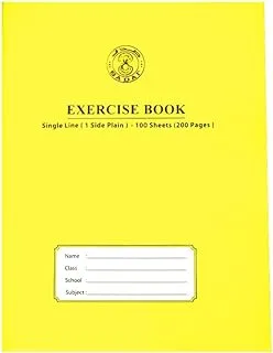 Sadaf Single Line with One Side Plain Exercise Book, 200 Pages, A5 Size, Yellow