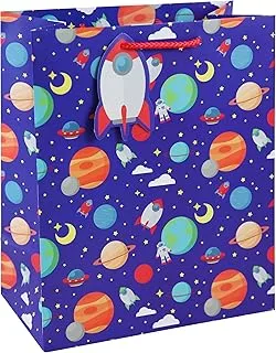 Eurowrap TCF Spaceman Large Bag - Boys Gift Bag - Birthday Gift Bag - Party Favor