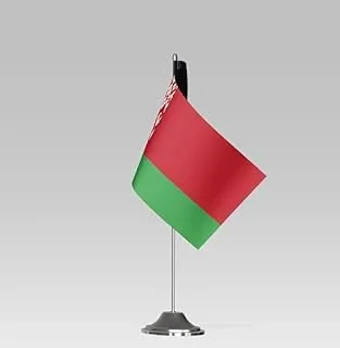 BPA® ® BELARUS FLAG Compact Table Flag with Stand Elegant Desk Decor (23x10cm)