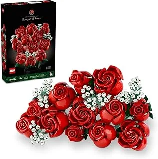 مجموعة ألعاب مكعبات البناء LEGO Icons Bouquet of Roses 10328؛ مجموعة الزهور النباتية (822 قطعة)