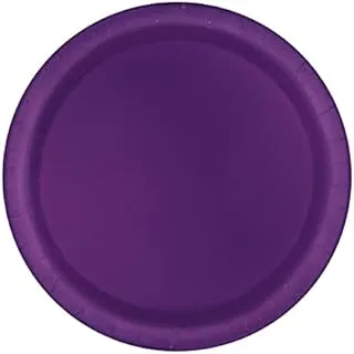 Unique 3304EU Eco-Friendly Paper Plates-18 cm-Deep Purple Colour-8 Count (Pack of 1)