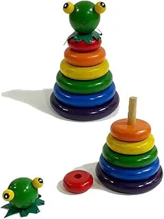 DR ED - Wooden Frog Pyramid Toy | Stacking Game | Colour Recognition