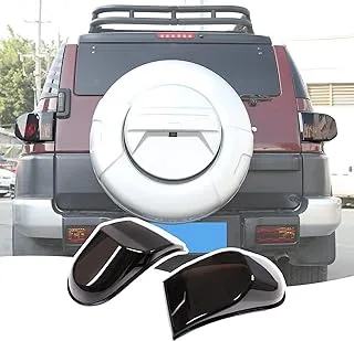 LLKUANG سيارة ABS غطاء المصباح الخلفي غطاء حماية حواف الإطار متوافق مع Toyot@ FJ Cruiser 2007-2021، غطاء واقي أسود خفيف للضباب الأمامي (غطاء ضوء الذيل)