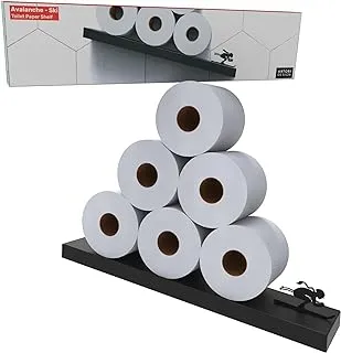 Toilet Paper Holder - Avalanche Ski - Bath Decor - Tilted Toilet Paper Rack - Bathroom Accessories - Black Toilet Paper Storage - Unique Tissue Paper Rolls Storage