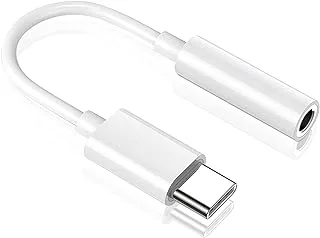 محول مقبس سماعة الرأس ECVV USB من النوع C إلى محول Aux أنثى 3.5 مم متوافق مع هاتف Iphone 15 وجميع أجهزة USB من النوع C