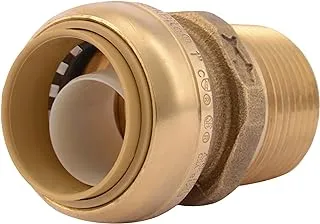 SharkBite 1 Inch MNPT Adapter, Push to Connect Brass Plumbing Fitting, PEX Pipe, Copper, CPVC, PE-RT, HDPE, U140LFA