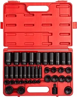 SUNEX TOOLS 2668, 1/2 Inch Drive Master Impact Socket Set, 39-Piece, SAE, 3/8