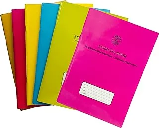 Sadaf Single Line One Side Plain 70 Sheets Exercise Book 6-Pack, A4 Size, Multicolor