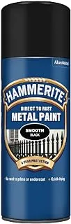 Hammerite Aerosol Spray Paint Smooth Black 400ml