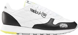 Reebok CLASSIC LEATHER, Unisex Shoes, CBLACK/FTWWHT/ACIYEL,42 EU